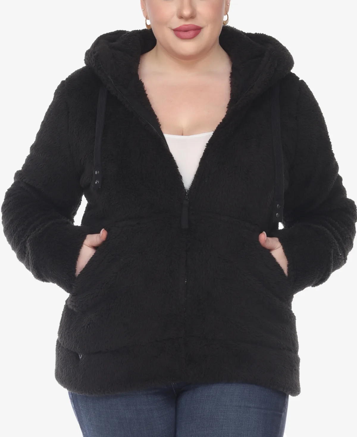 Hooded Sherpa Jacket by White Mark