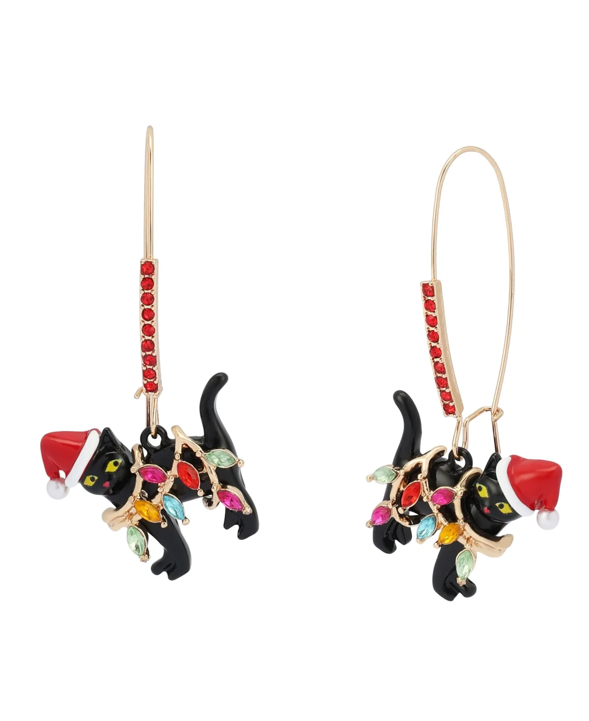 Imitation Pearl and Glass Crystal Gold-Tone Chandelier Earrings by Betsey Johnson