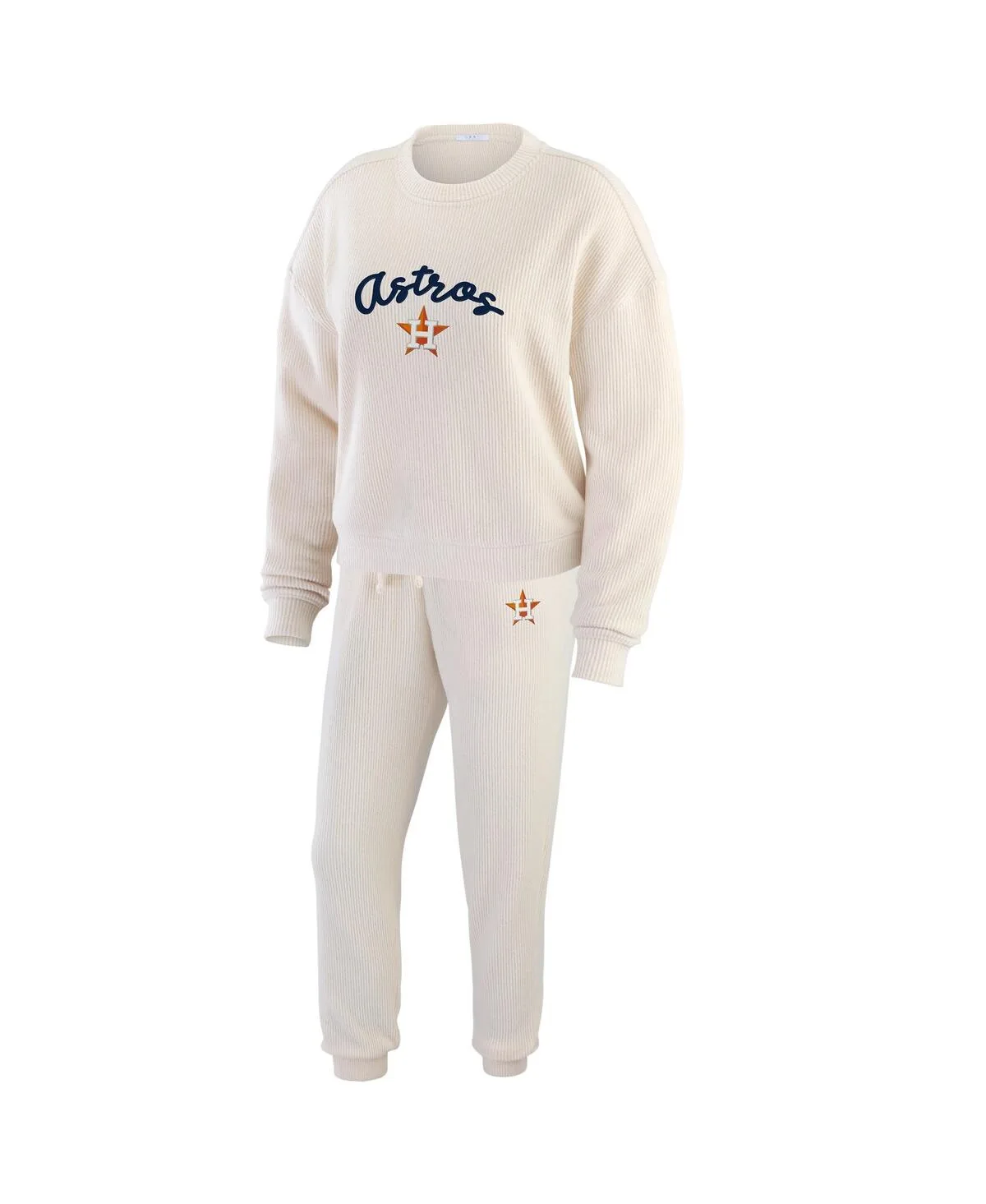 Houston Astros Rib-Knit Long Sleeve T-Shirt Pants Lounge Set by Wear by Erin Andrews