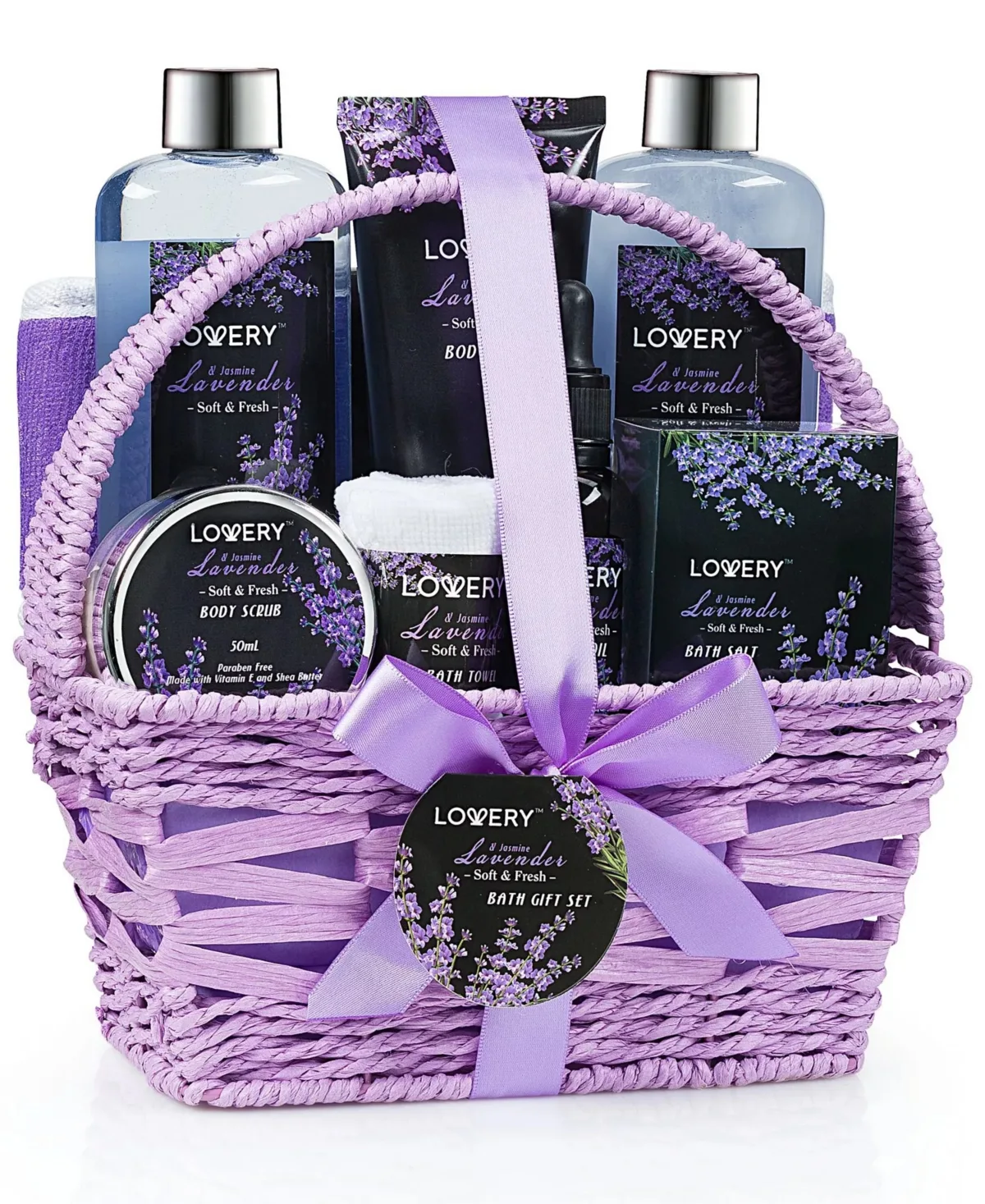 Lavender and Jasmine Body Care 10 Piece Gift Set by Lovery