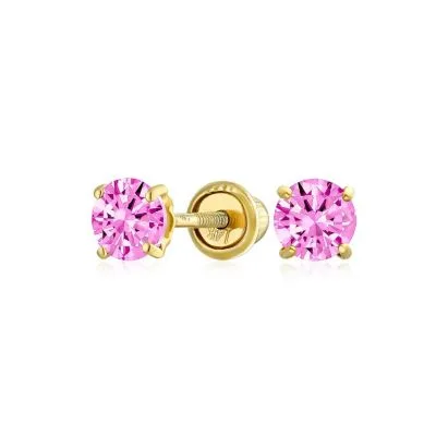 Tiny Cubic Zirconia Cz 4 Prong Helix Cartilage Ear Lobe Piercing Daith Round Solitaire 14k Gold Stud Earring Screw Back 3mm 4mm by Bling Jewelry