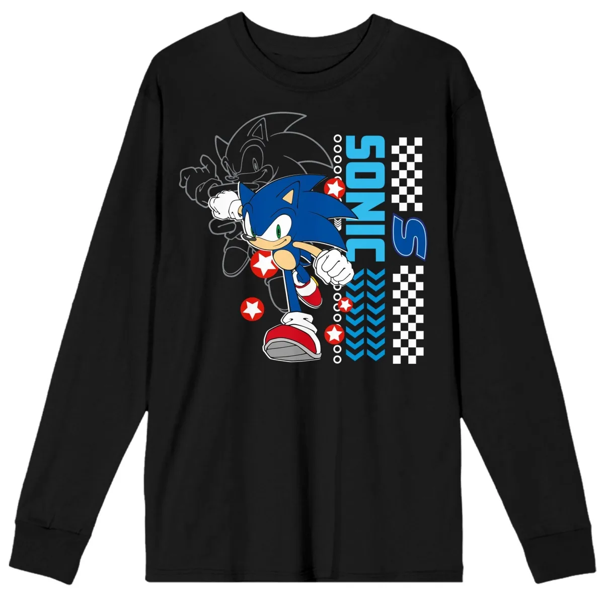 Sonic the Hedgehog Modern Long-Sleeve Graphic Blue Hedgehog T-Shirt by Sonic the Hedgehog Modern