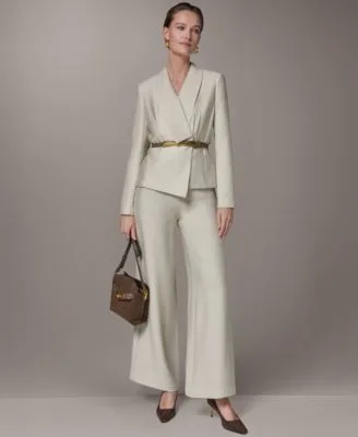 Novelty Belted Jacket Wide Leg Pants by Donna Karan New York