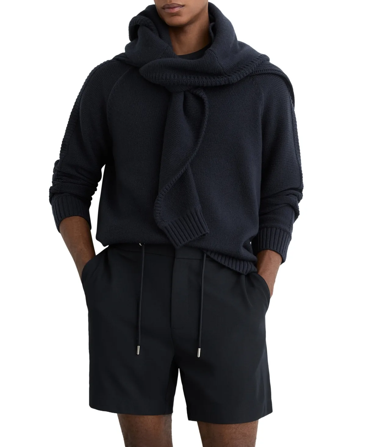 Textured Drawstring Shorts by Reiss