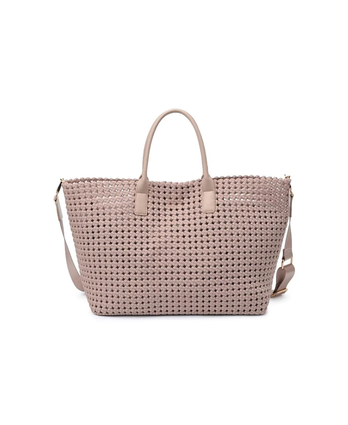 Solstice Large Braided-Design Adjustable Shoulder Strap Tote, 20.8 x 6.7 x 12.6