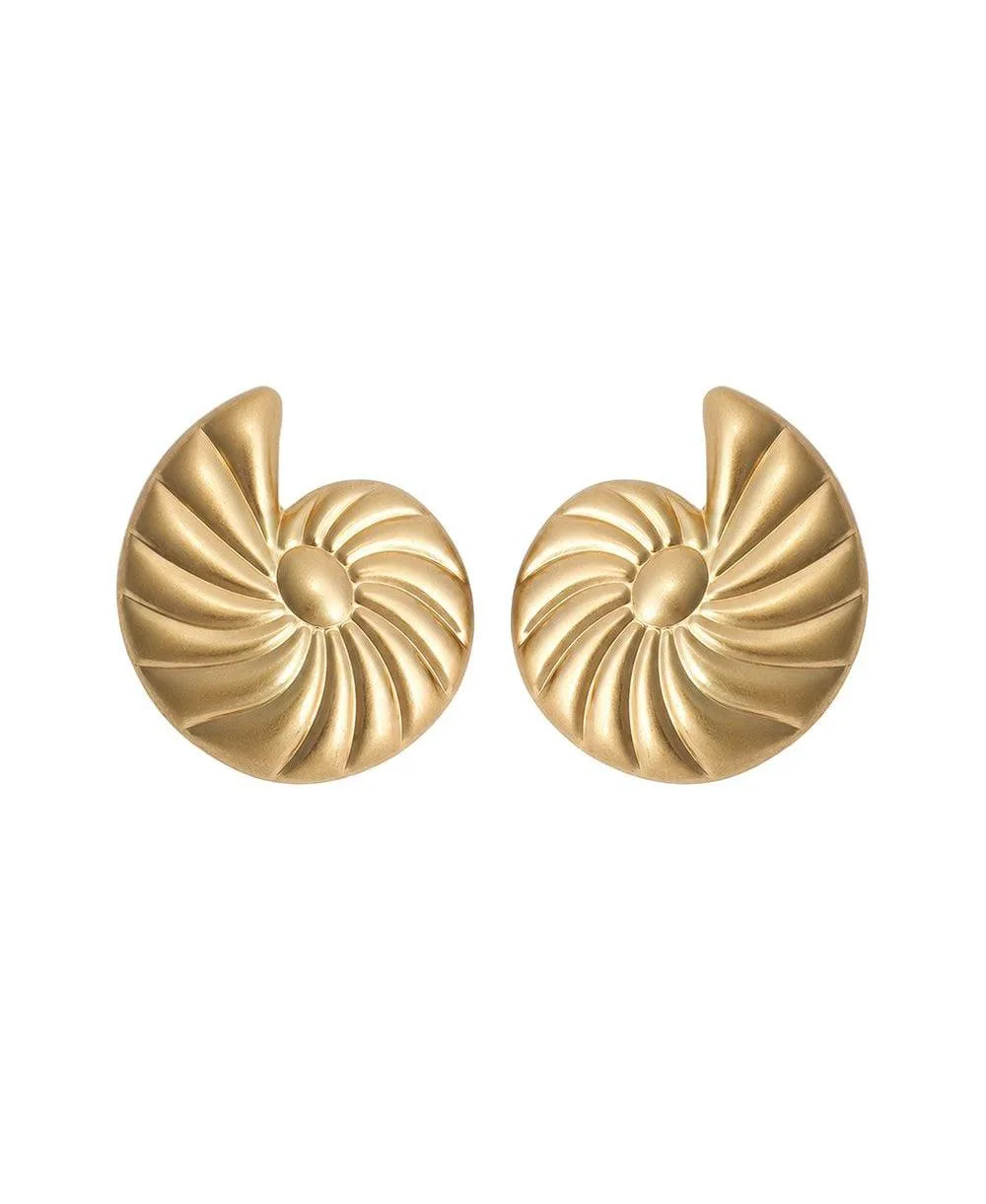 Nautilus Spiral Stud Earrings by Sohi