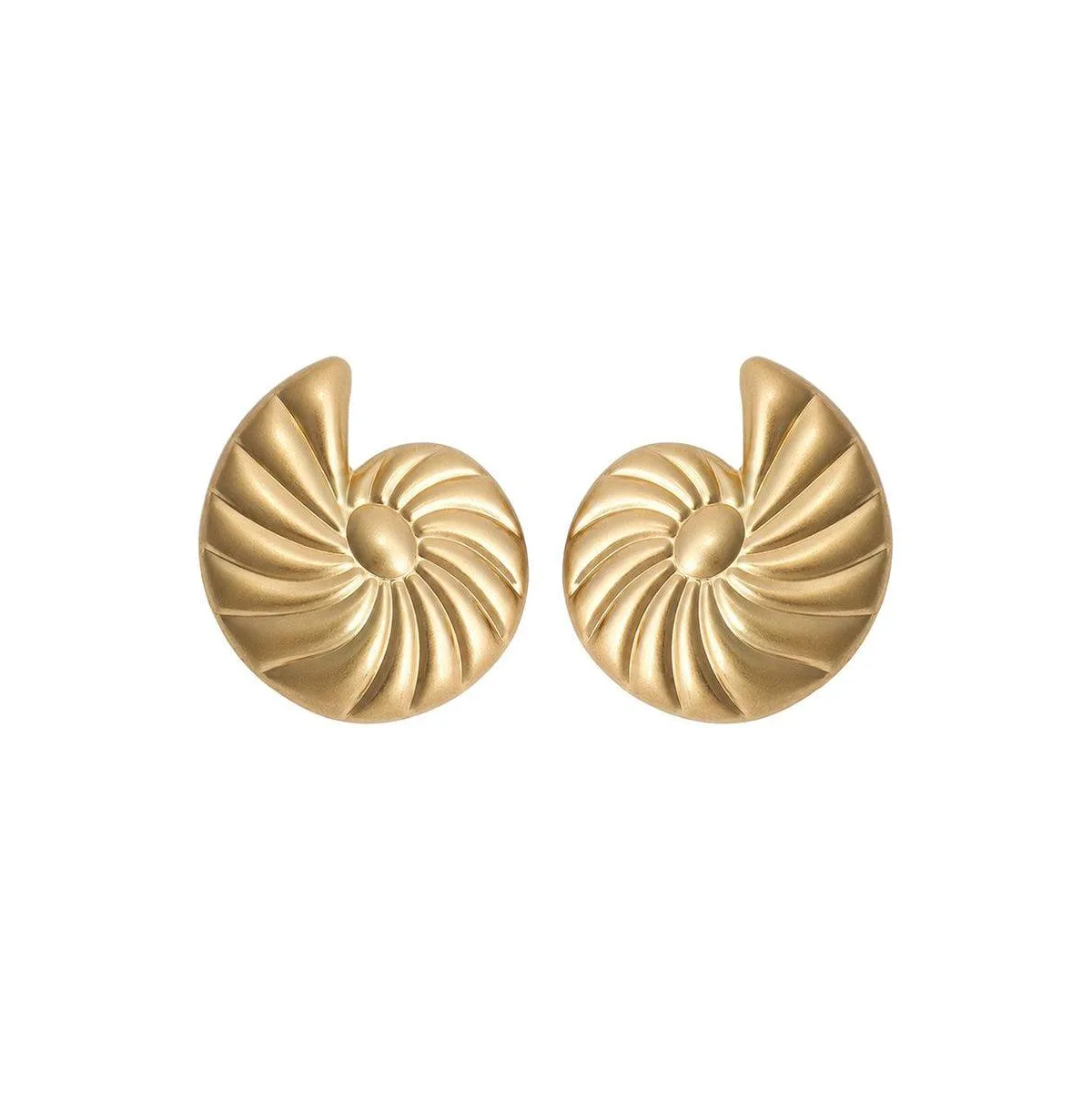 Nautilus Spiral Stud Earrings