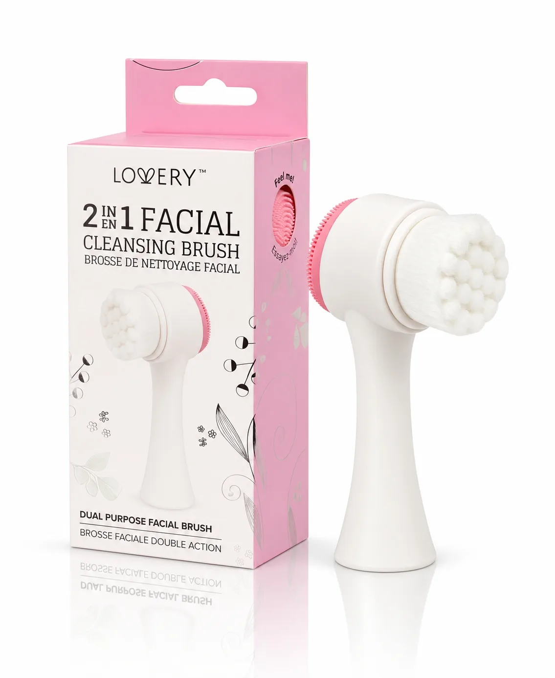 2-In-1 Facial Cleansing and Massage Brush, Skincare Tool, Face Cleansing Brush and Exfoliating Massager, Skin Care Beauty Device by Lovery