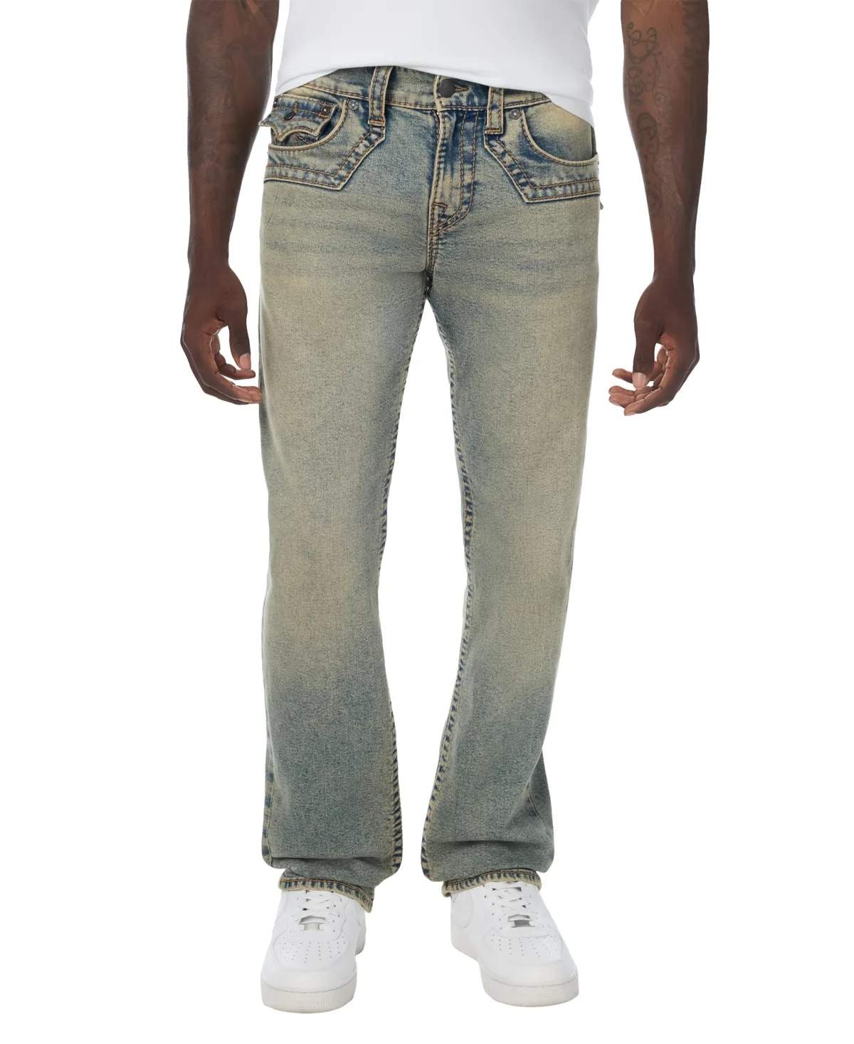 Ricky Big T Jimmy Flap Straight-Leg Western-Inspired Denim Jeans by True Religion