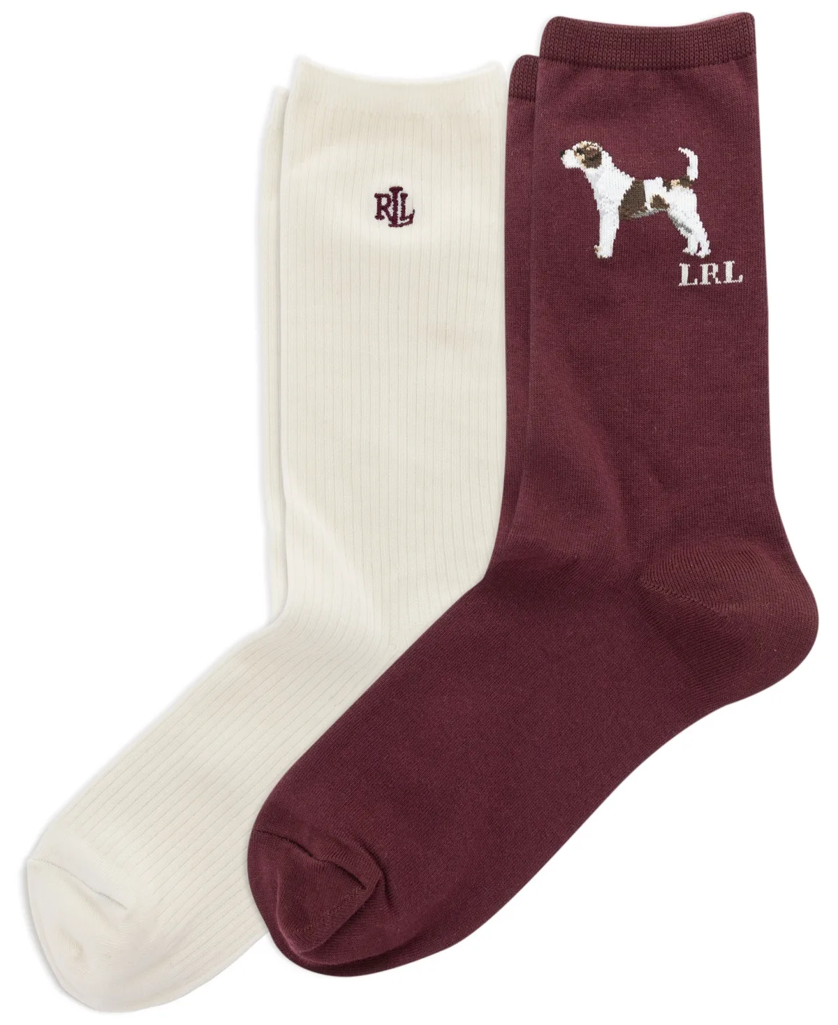 Lauren Ralph Lauren Jack Russell Ribbed Cotton-Blend Crew Socks, 2-Pack by Ralph Lauren