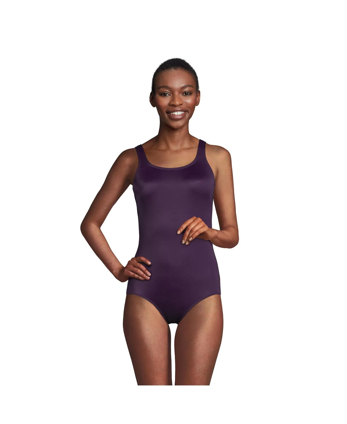 Chlorine Resistant Soft Cup Tugless Sporty One Piece Swimsuit by Lands' End