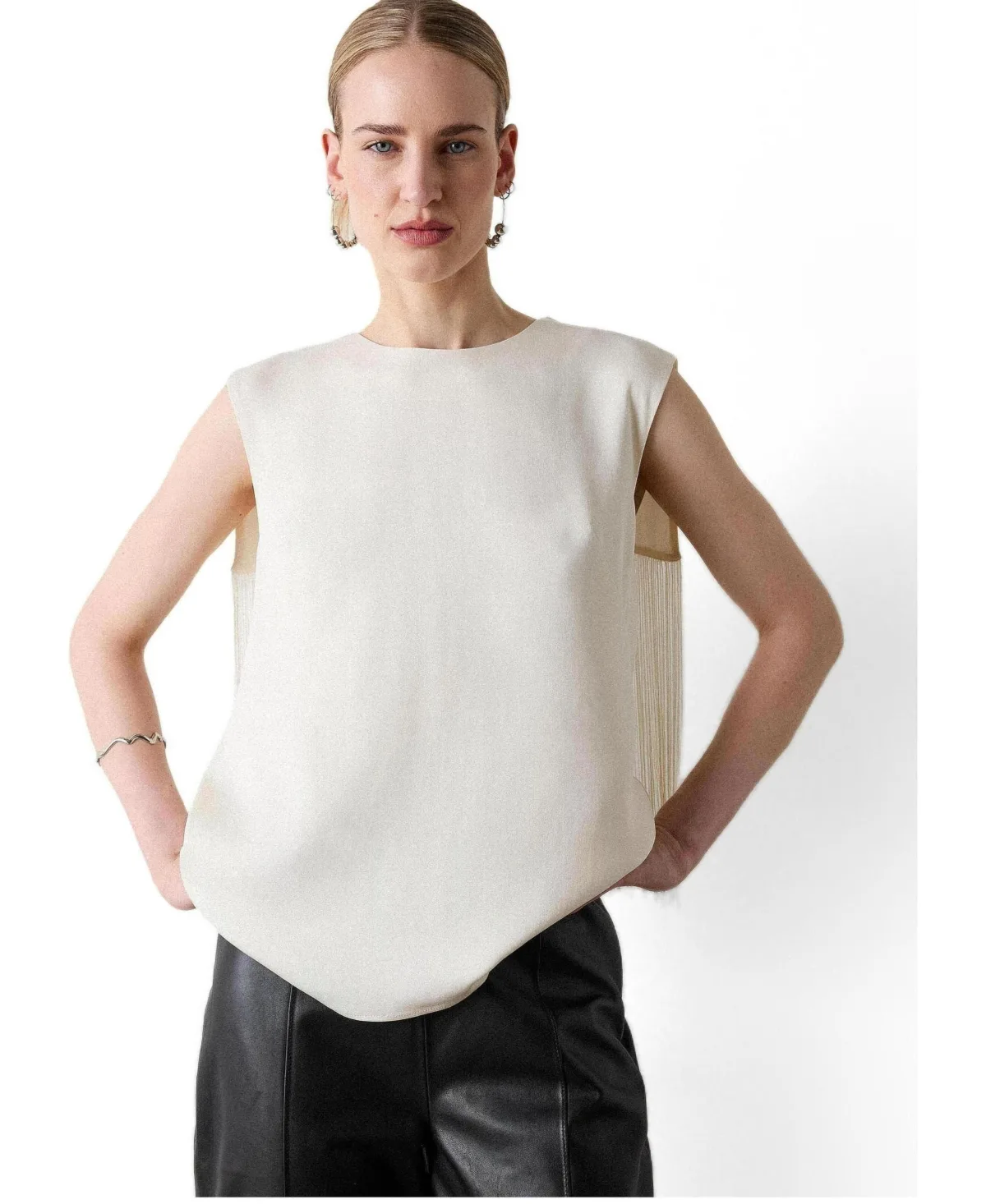Fringe Back Sleeveless Blouse by Whistles