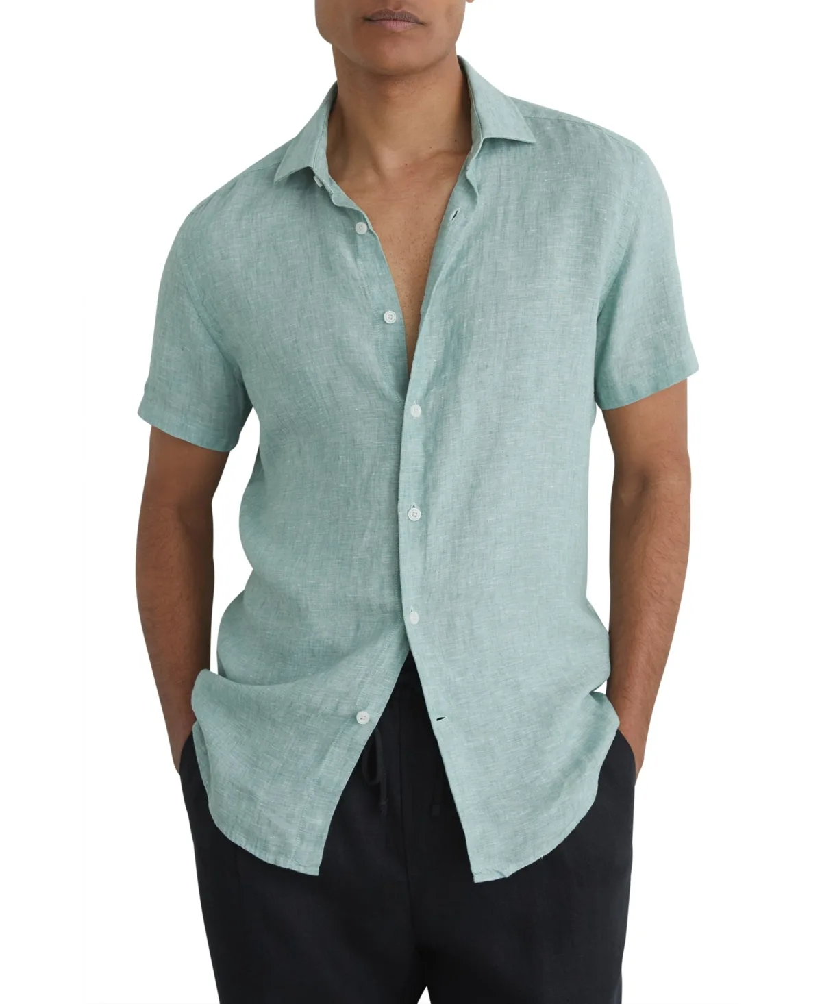 Linen Short Sleeve Shirt by Reiss
