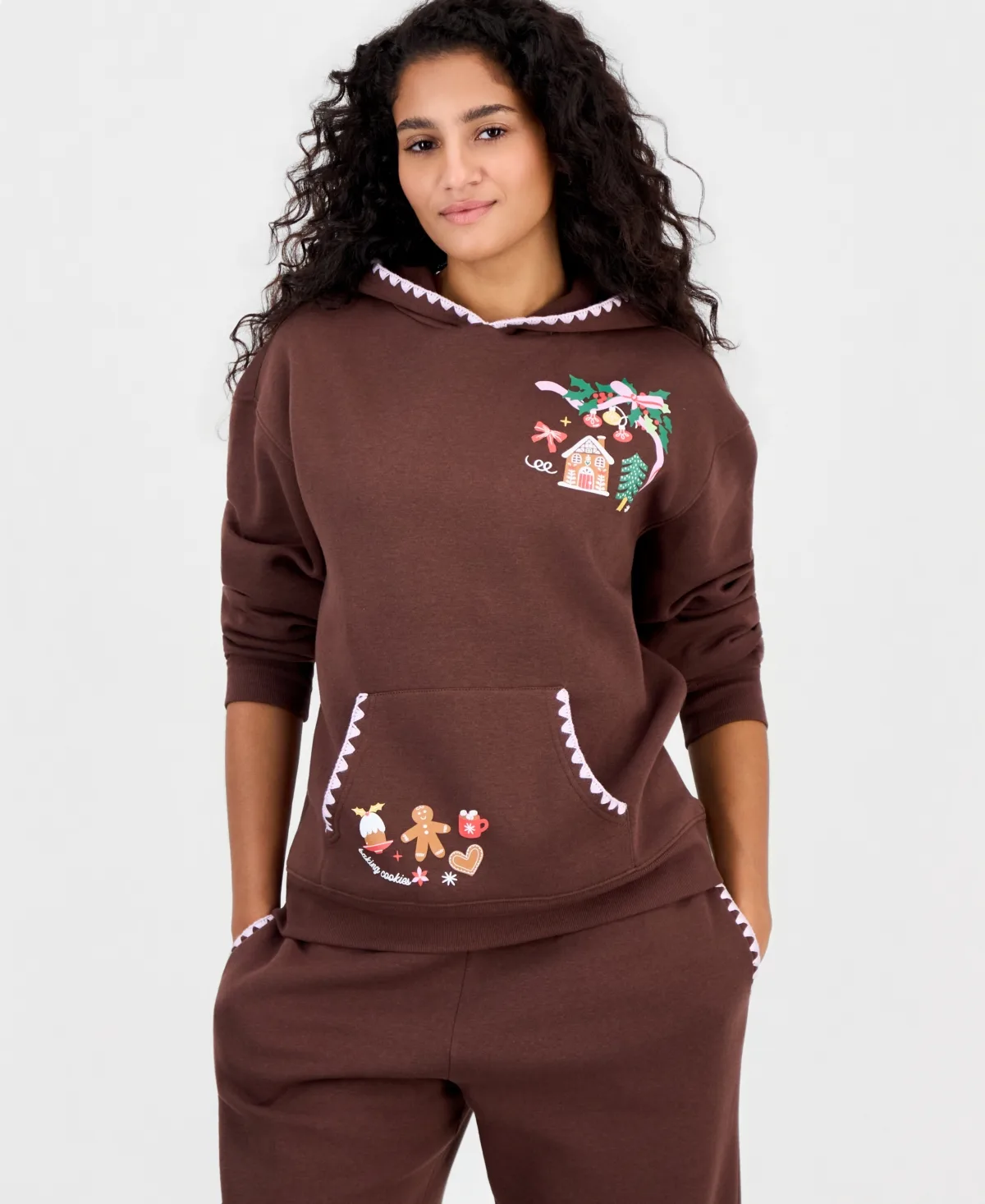 Stitch Fleece Graphic Long-Sleeve Hoodie by Rebellious One