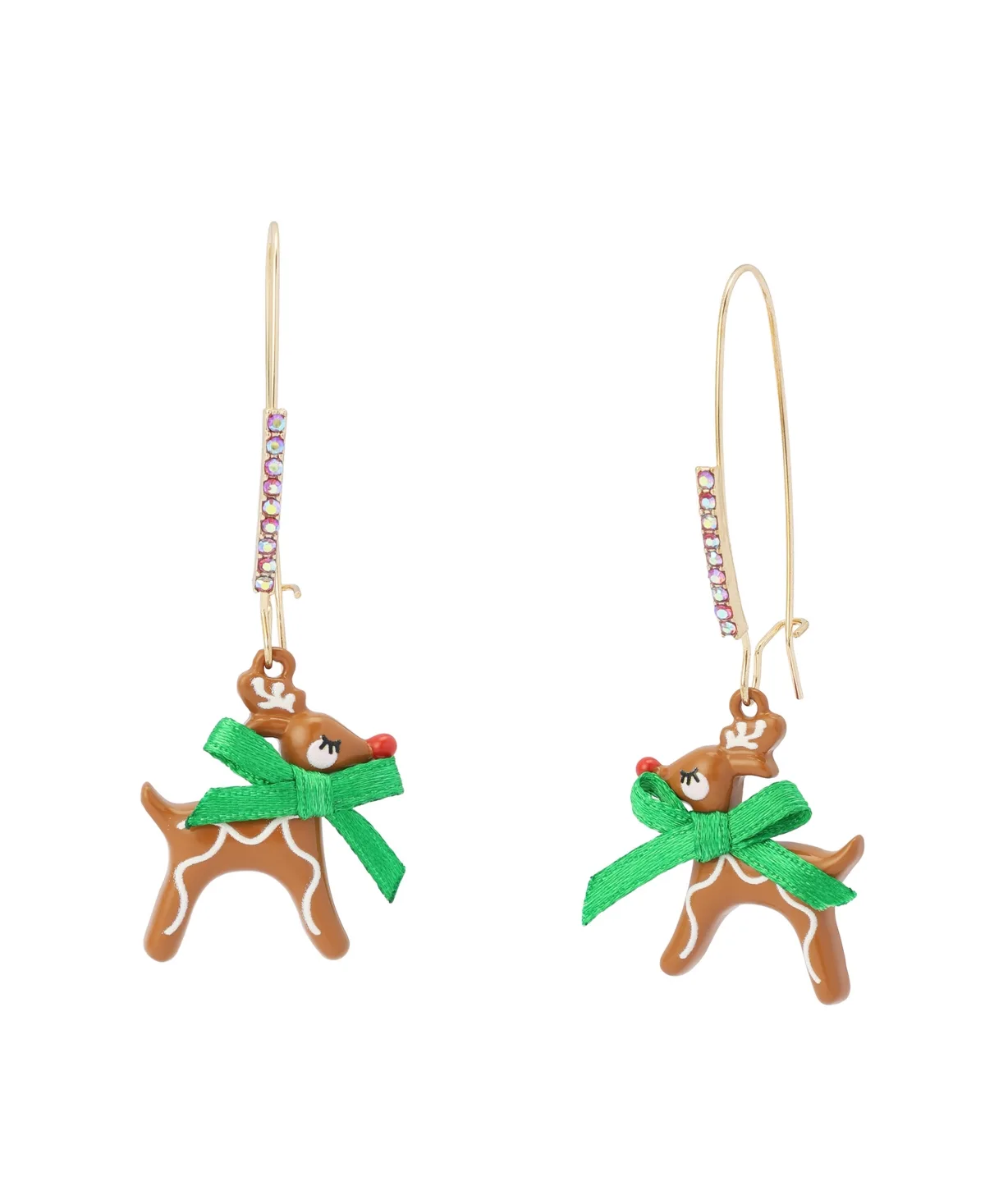 Glass Crystal Santa Baby Drop Earrings by Betsey Johnson