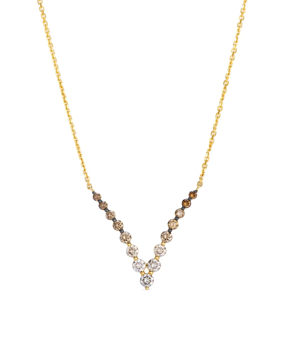 Chocolate Diamond Adjustable V-Neck Necklace (0.92 ct. t.w.) in 14k Yellow Gold by Le Vian