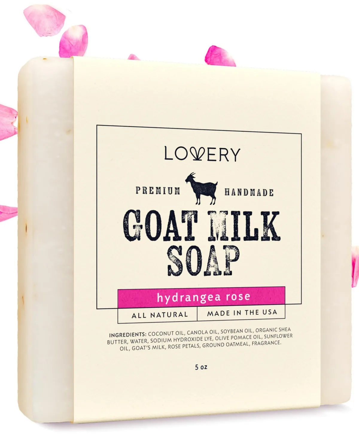 Handmade Goat Milk Soap Made in Usa with Shea Butter - Hydrangea Rose Scent - Goats Milk Soap Bar by Lovery