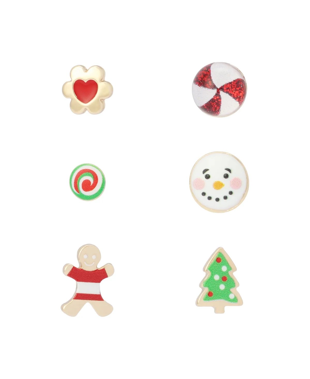 Gold-Tone Christmas Cookie Stud Earrings, 6-Piece Set by Betsey Johnson
