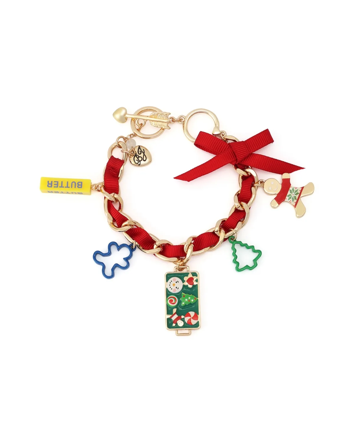 Gold-Tone Baking Cookies Toggle Charm Bracelet by Betsey Johnson