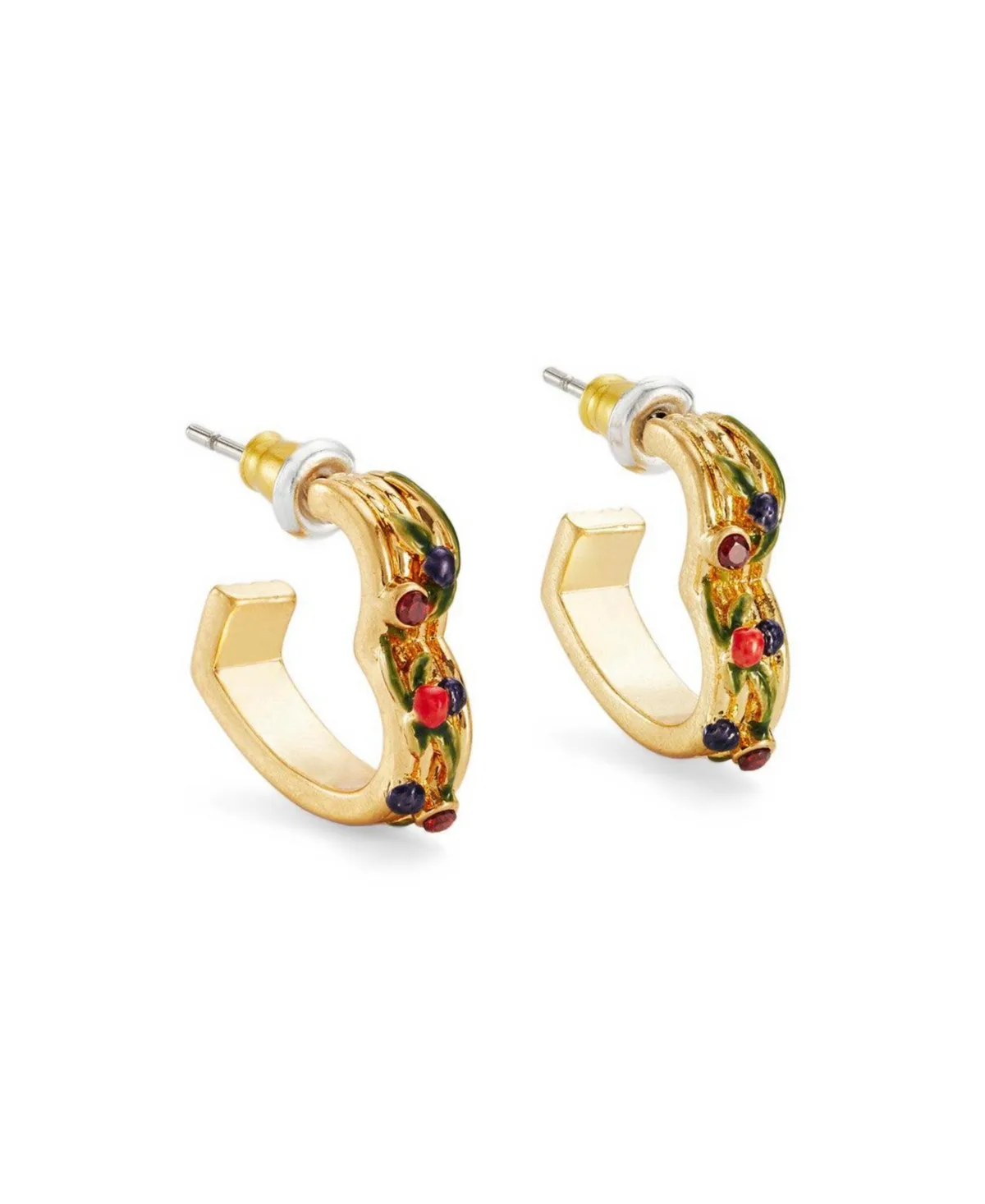 Orla Hedgerow Heart Hoop Earrings by Fable England