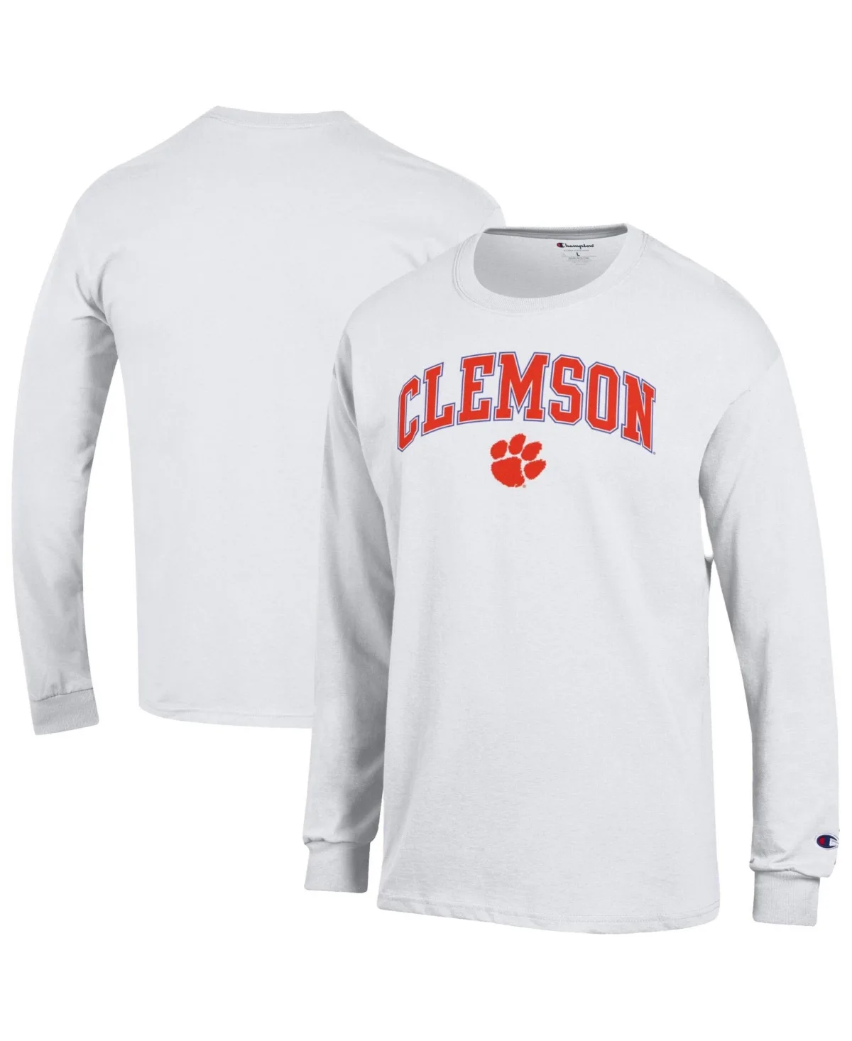 Champion Orange Clemson Tigers Arch Over Logo Long Sleeves T-Shirt
