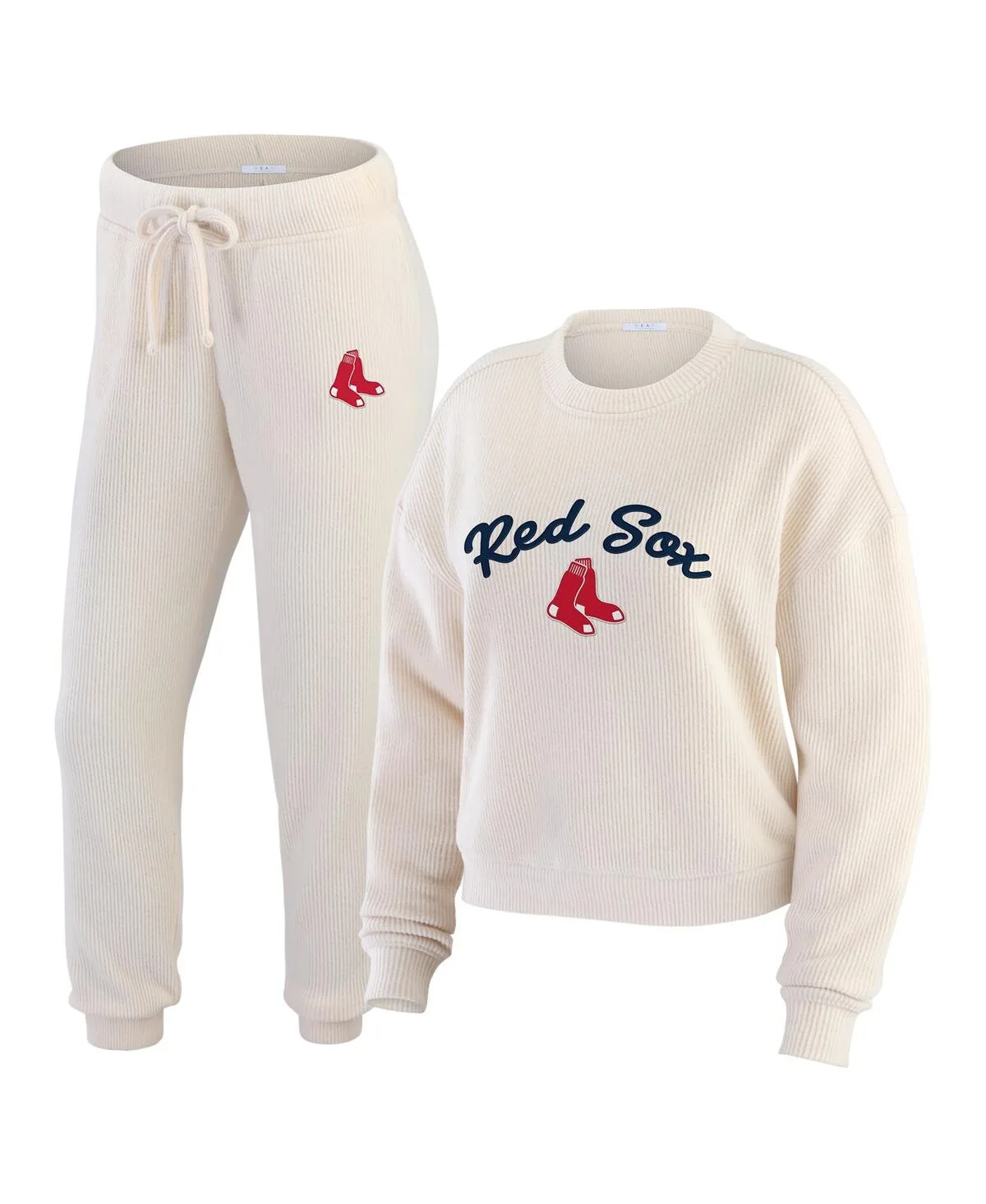 Boston Red Sox Rib-Knit Long Sleeve T-Shirt Pants Lounge Set by Wear by Erin Andrews