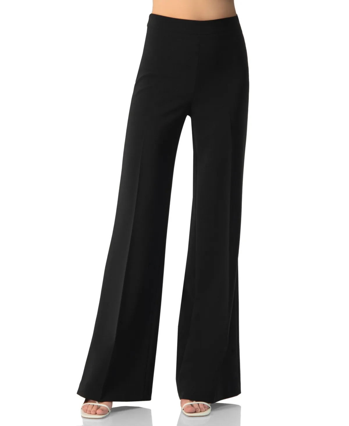 Structured High-Waist Wide-Leg Tailored Dress Trousers