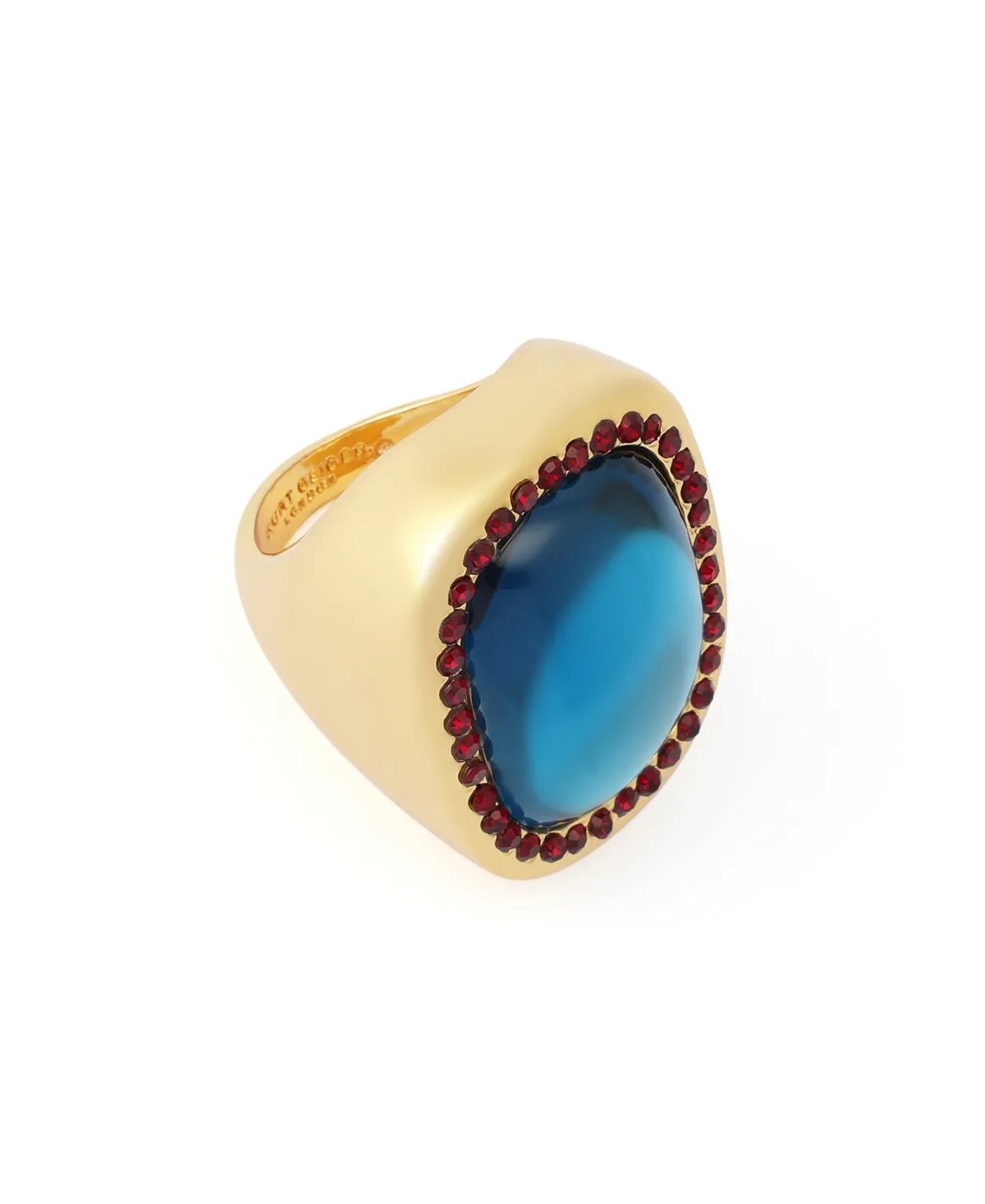 Glass Crystal Cabochon Ring by Kurt Geiger