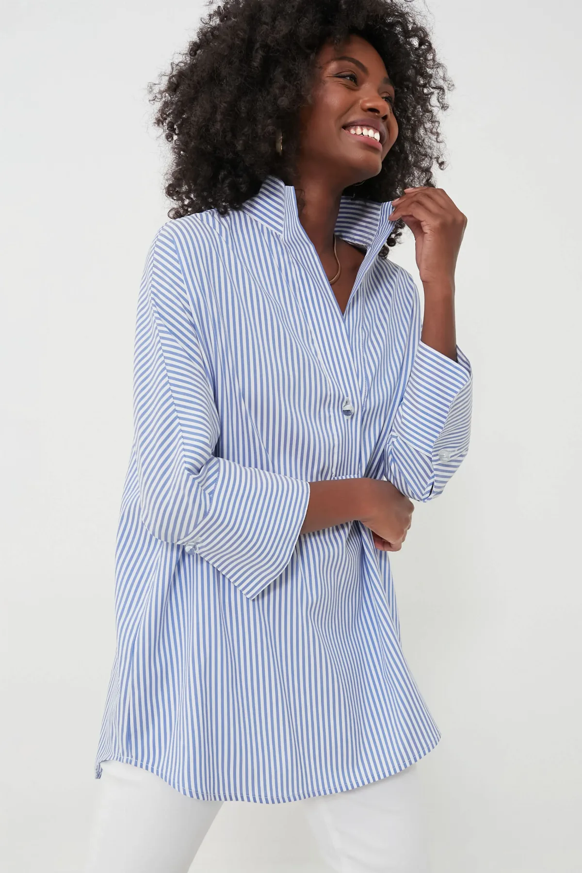 Blue Stripe Willow Blouse by Tuckernuck