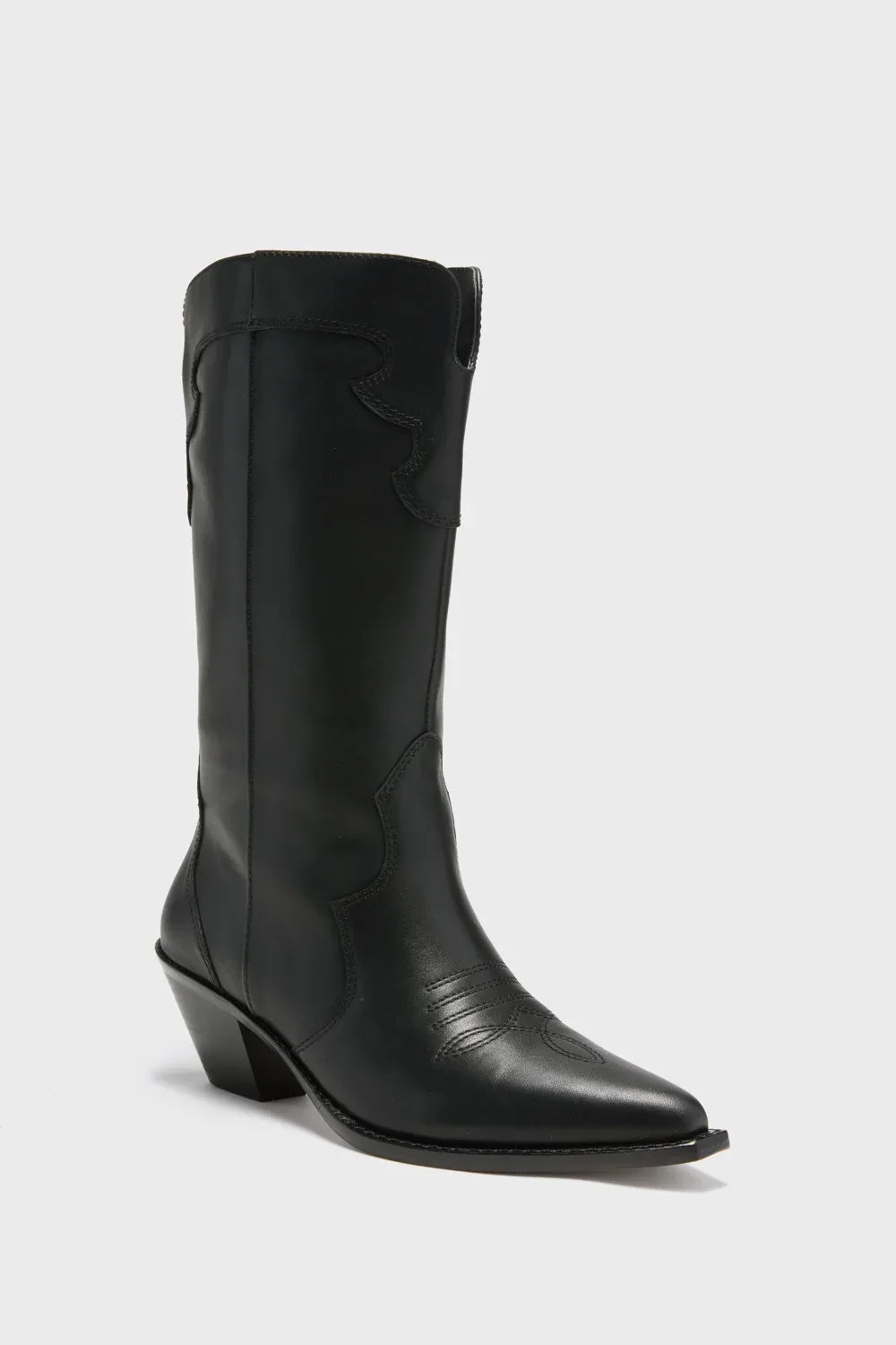 Black Leather Wilson Western Boots by Tuckernuck Shoes
