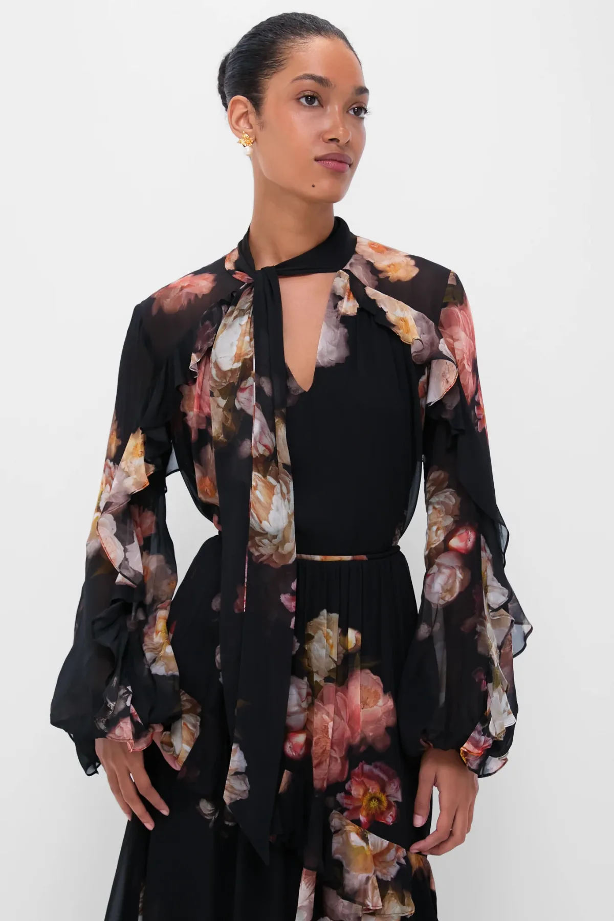 Russet Floral Hypnotic Flutter Blouse by Zimmermann