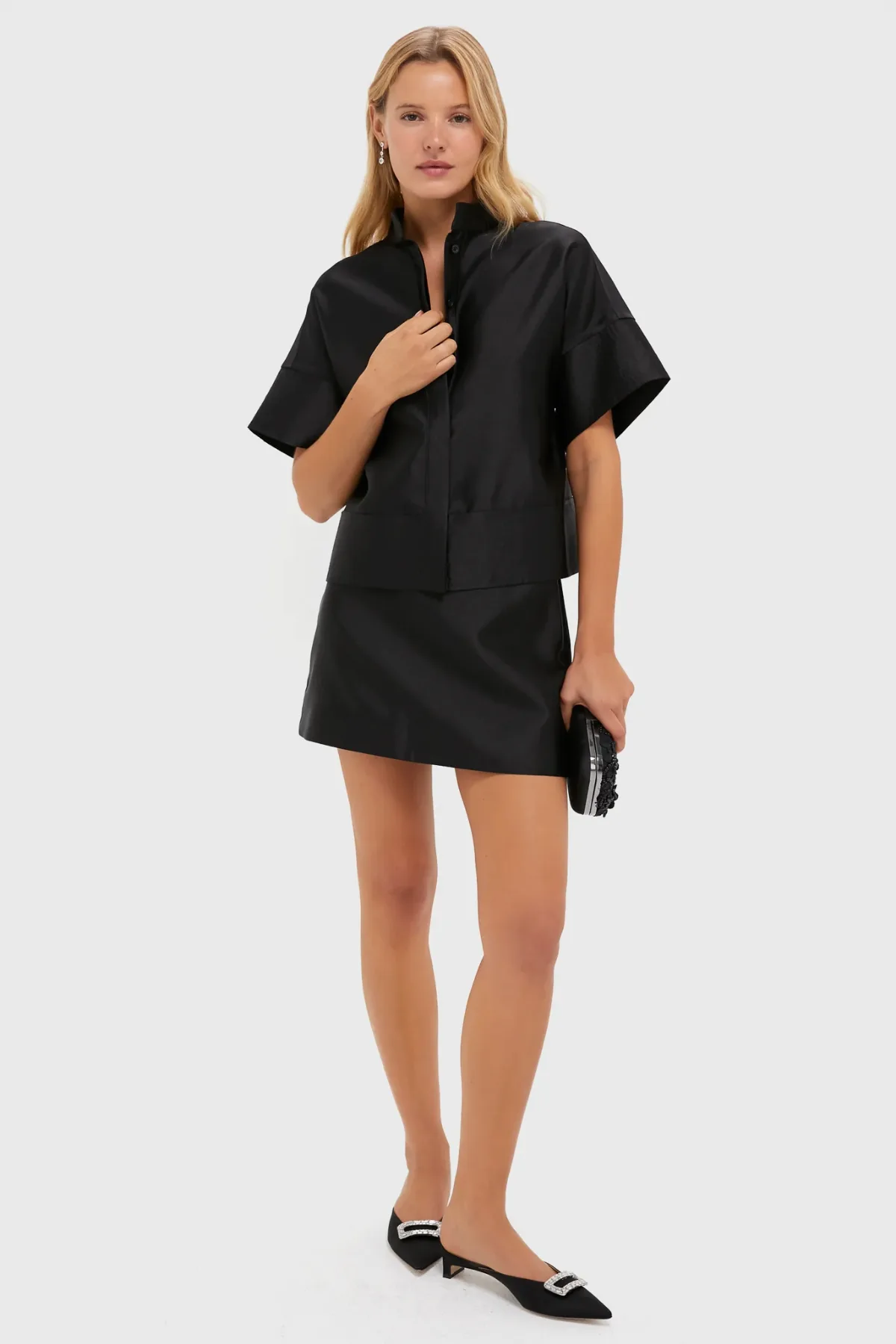 Dupioni Trapunto Stitch Sofia Shirt by Tuckernuck