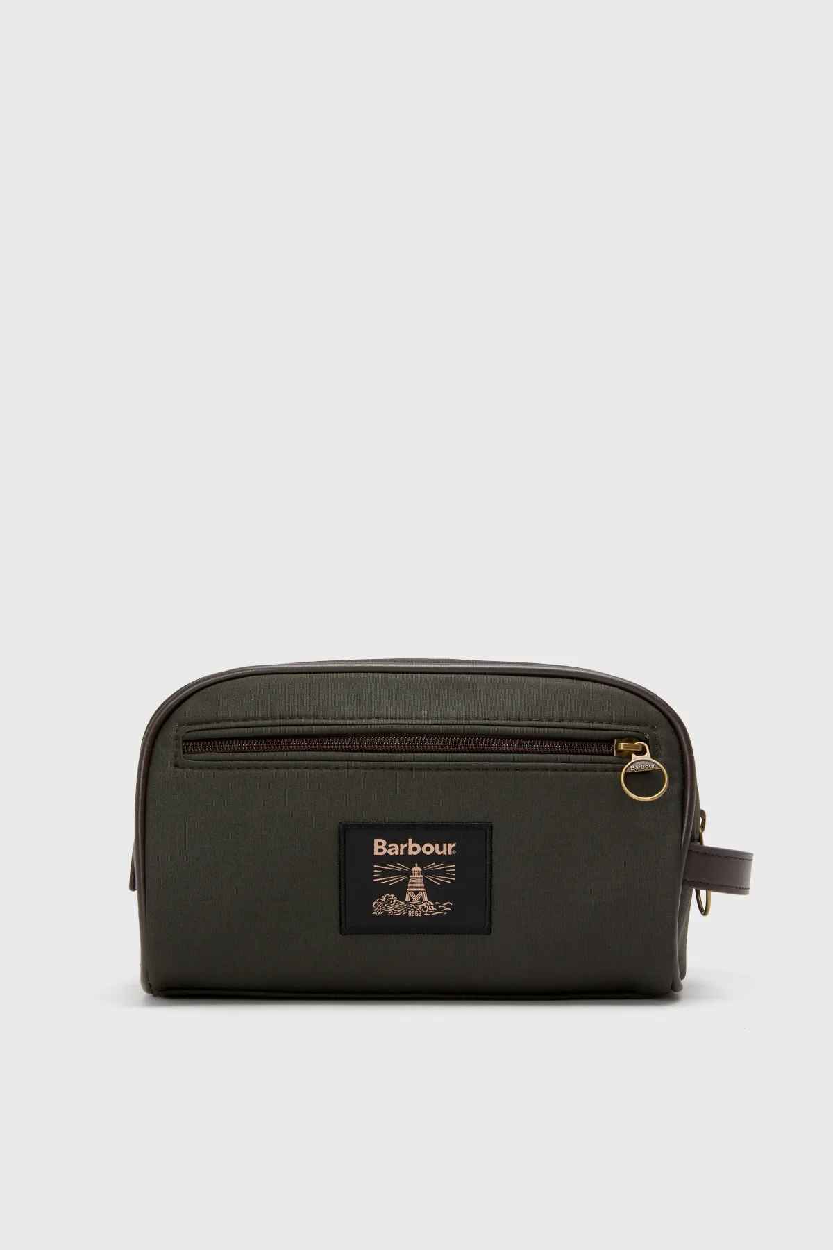 Olive Wax Washbag by Barbour