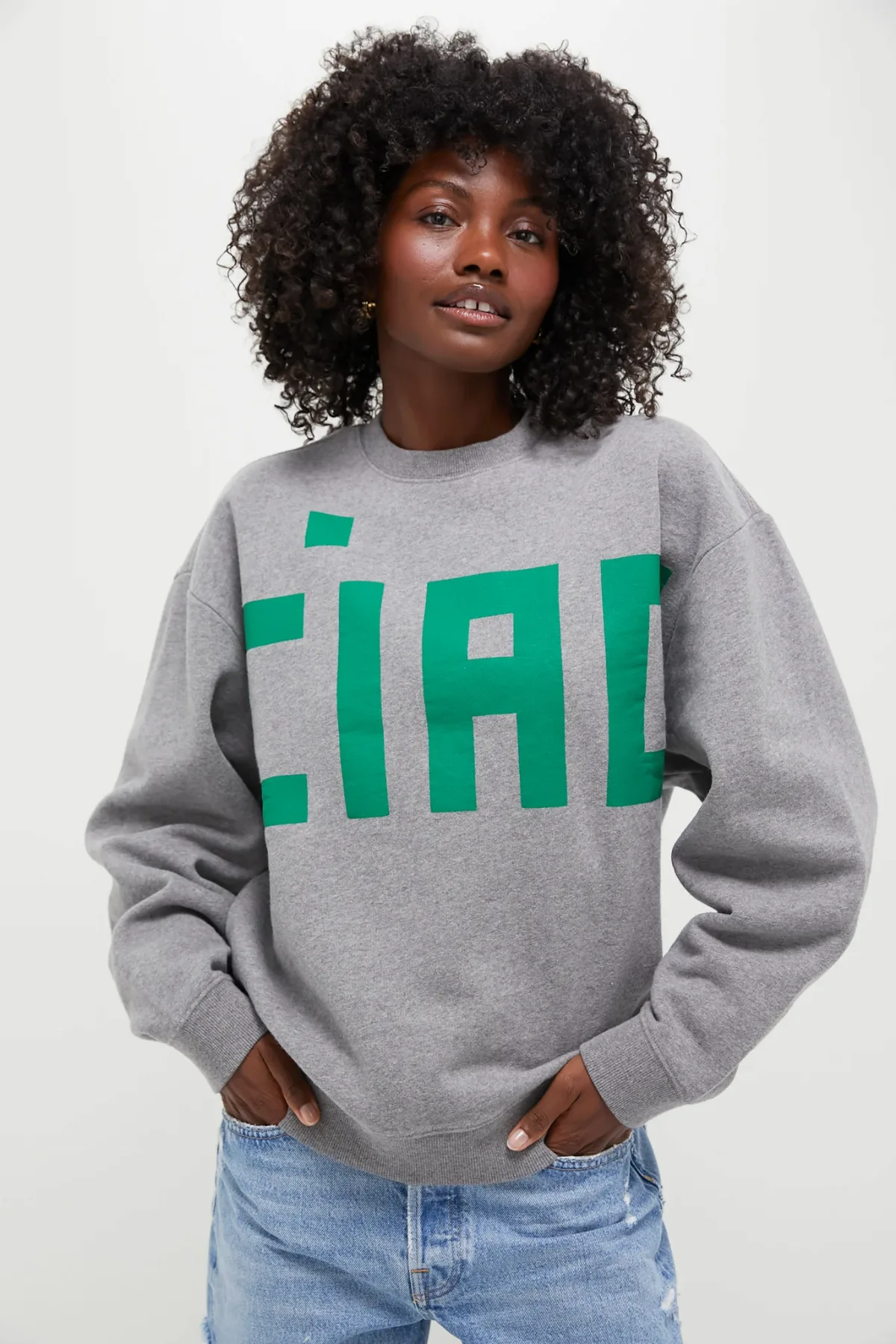Grey Melange Oversized Sweatshirt by Clare V
