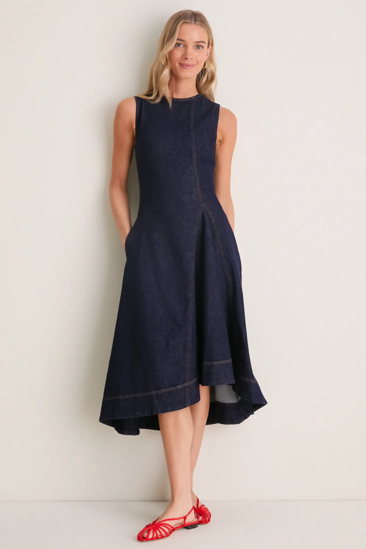 Indigo Liberty Denim Midi Dress by ALIGNE