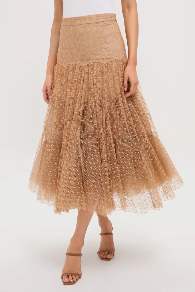 Naomi Tulle Midi Skirt by ALEXIS