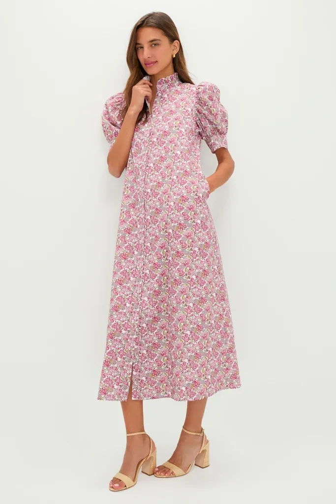 Pink & Sage Ditsy Floral Louisa Maxi Dress by Hyacinth House