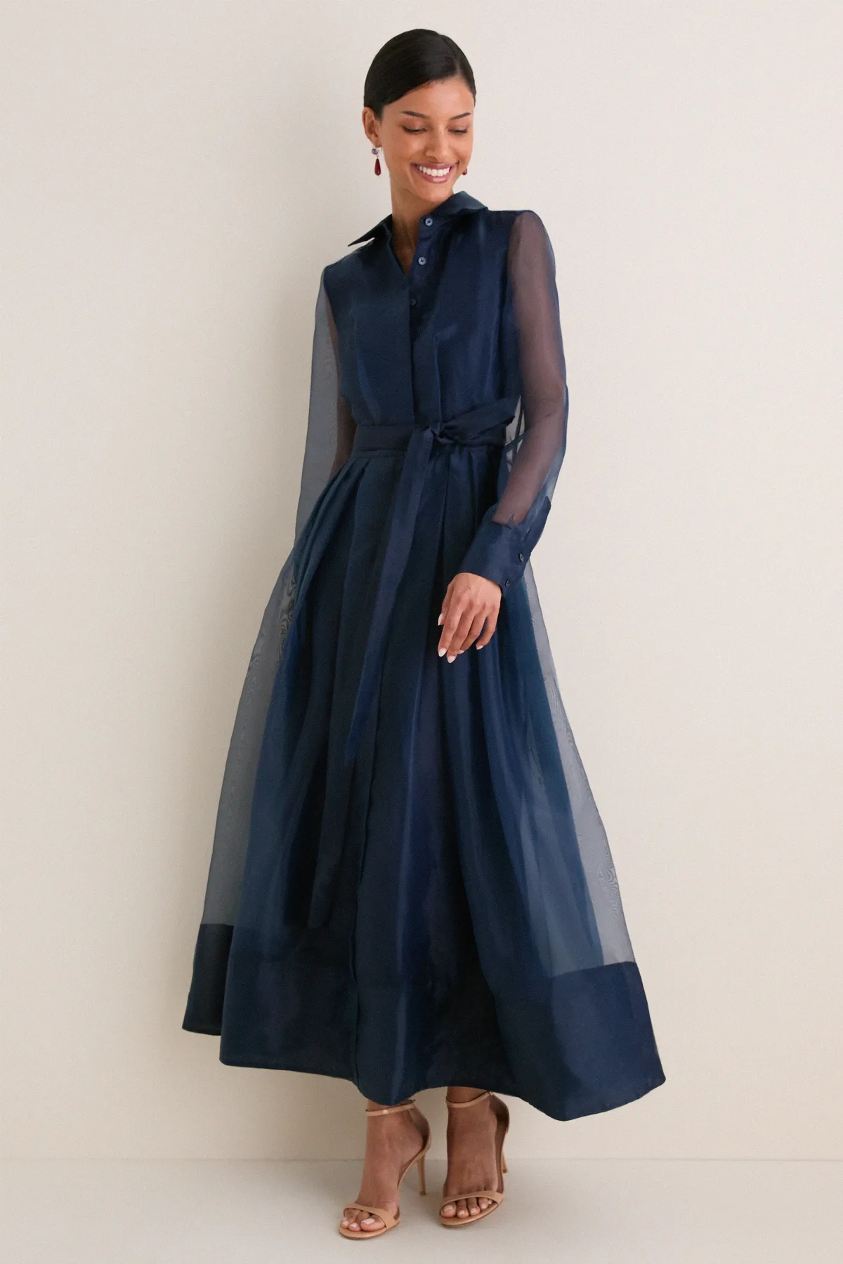 Midnight Montgomery Button Up Midi Dress by SIMKHAI