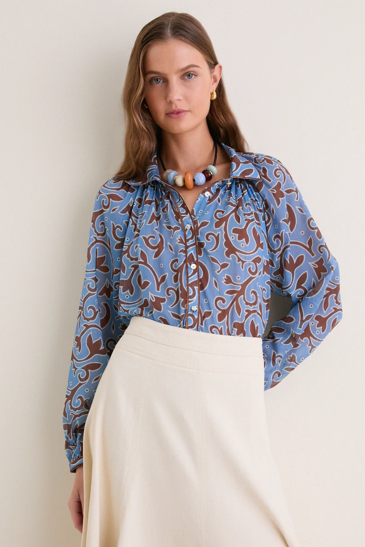 Autumn Vine Blue Alice Top by Carolina K.