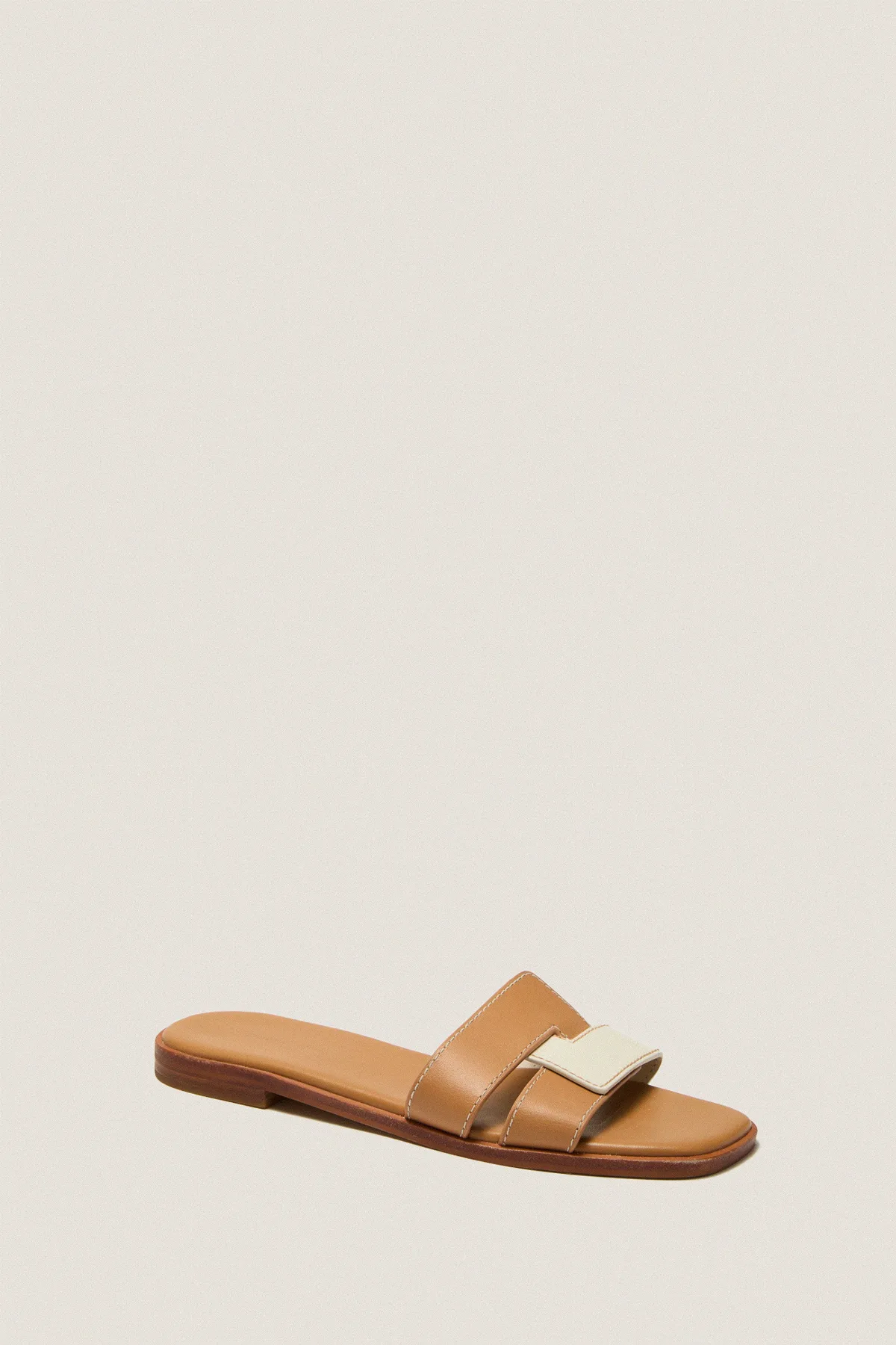Cognac and White Leather Muse Sandals by Tuckernuck Shoes