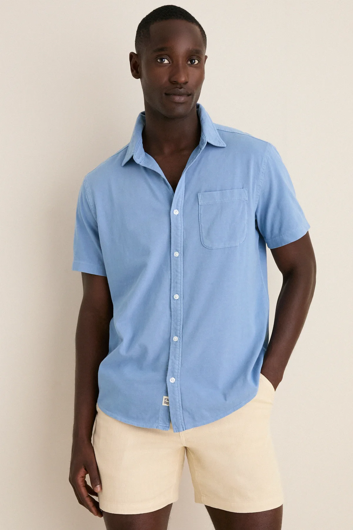 Light Blue Short Sleeve Saltaire Shirt by Fair Harbor