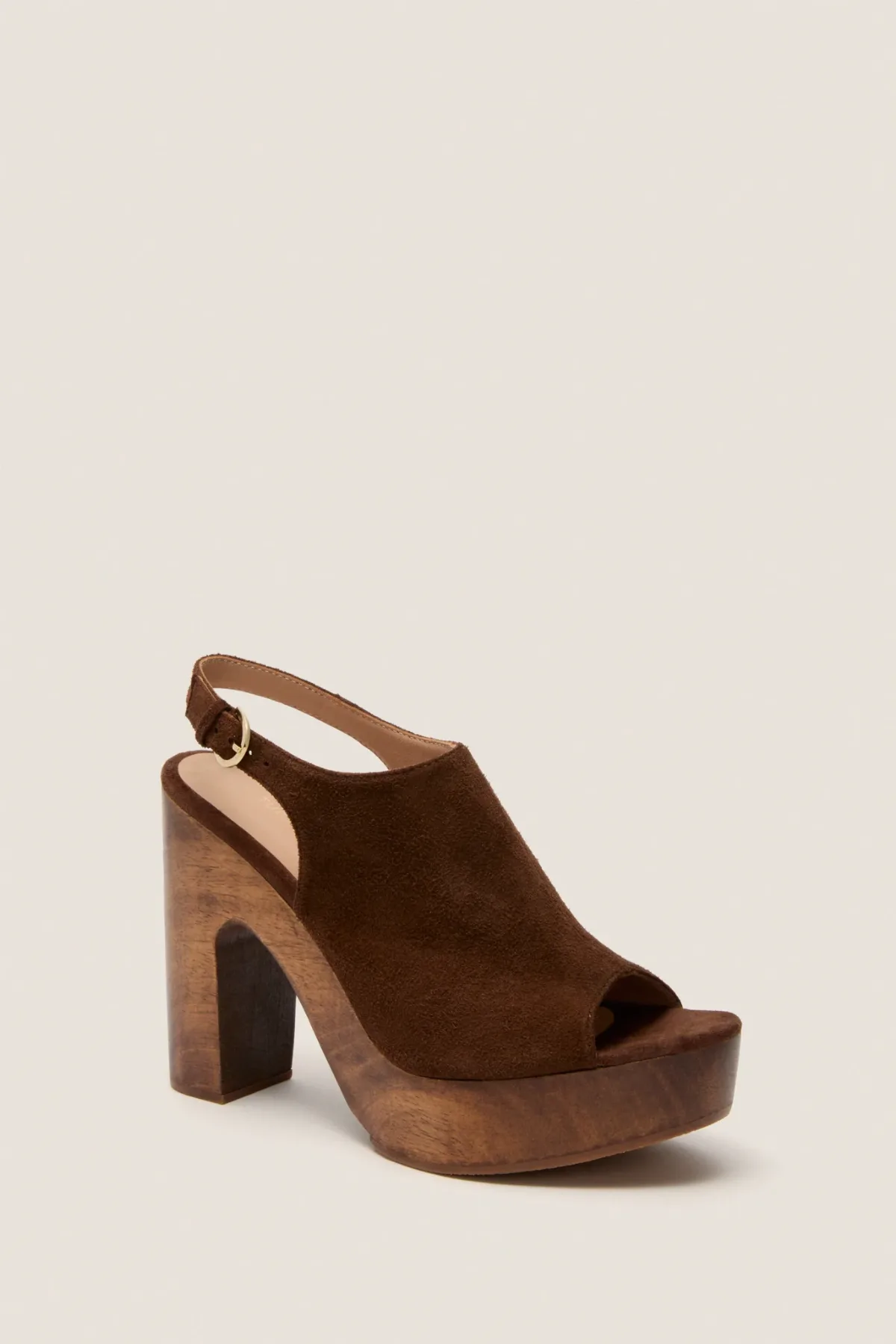 Chocolate Suede Clea Heels by Tuckernuck Shoes