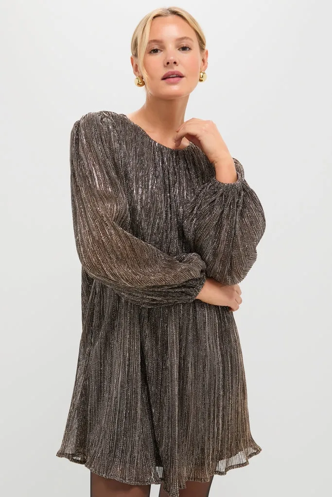 Gold Locke Mini Dress by Pomander Place
