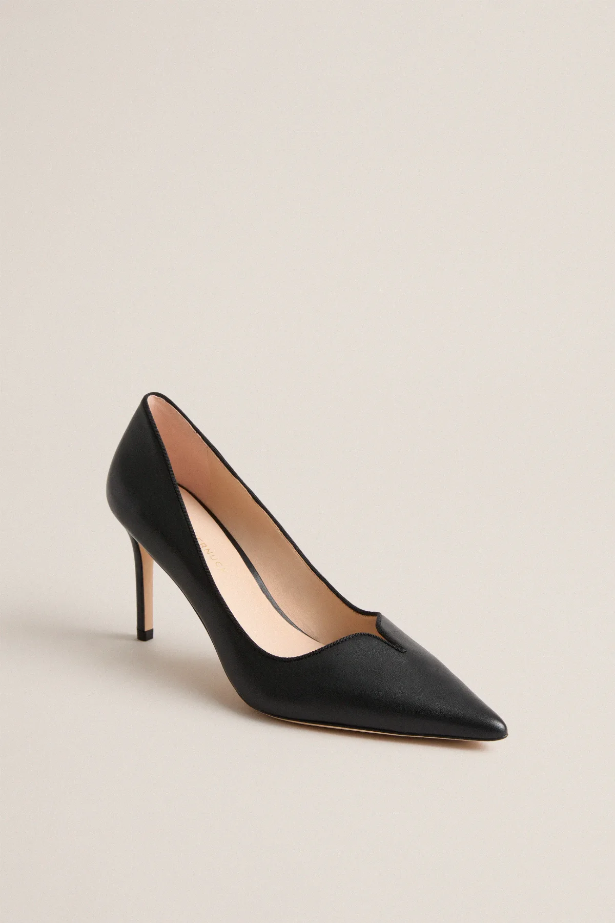 Black Leather Penelope Heels by Tuckernuck Shoes