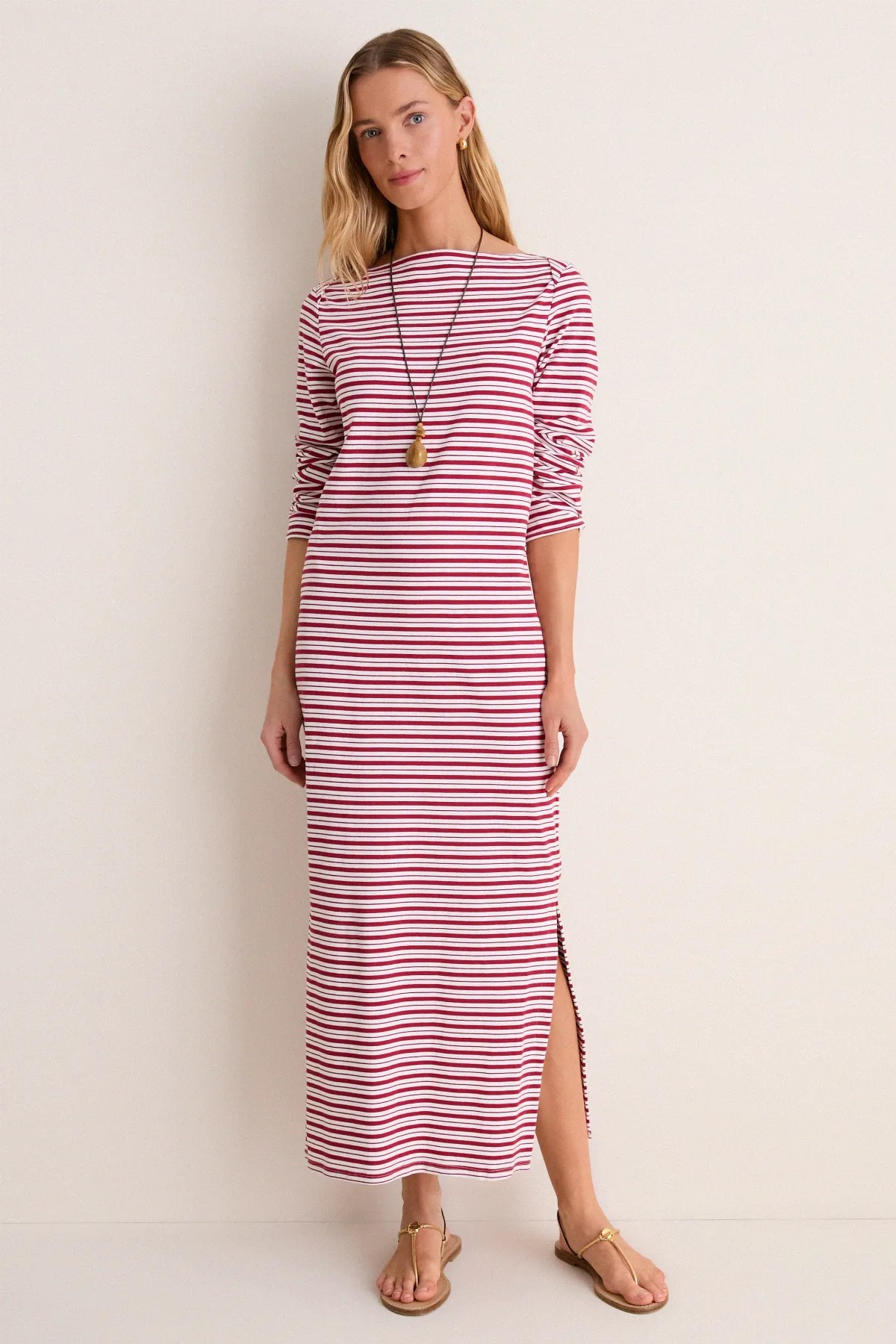 Red Stripe Boatneck Tuzzi Dress by Tuckernuck