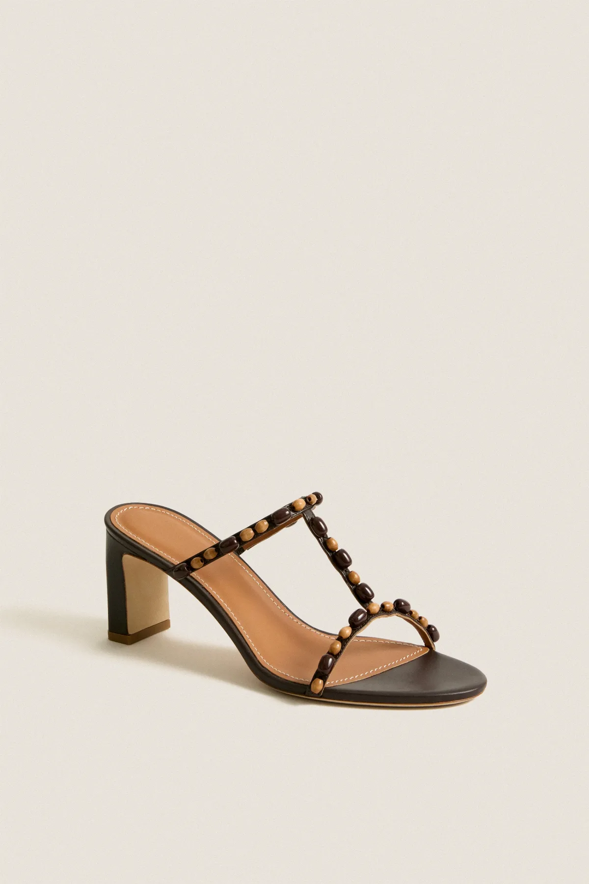 Wood Beads Talita Heel by STAUD