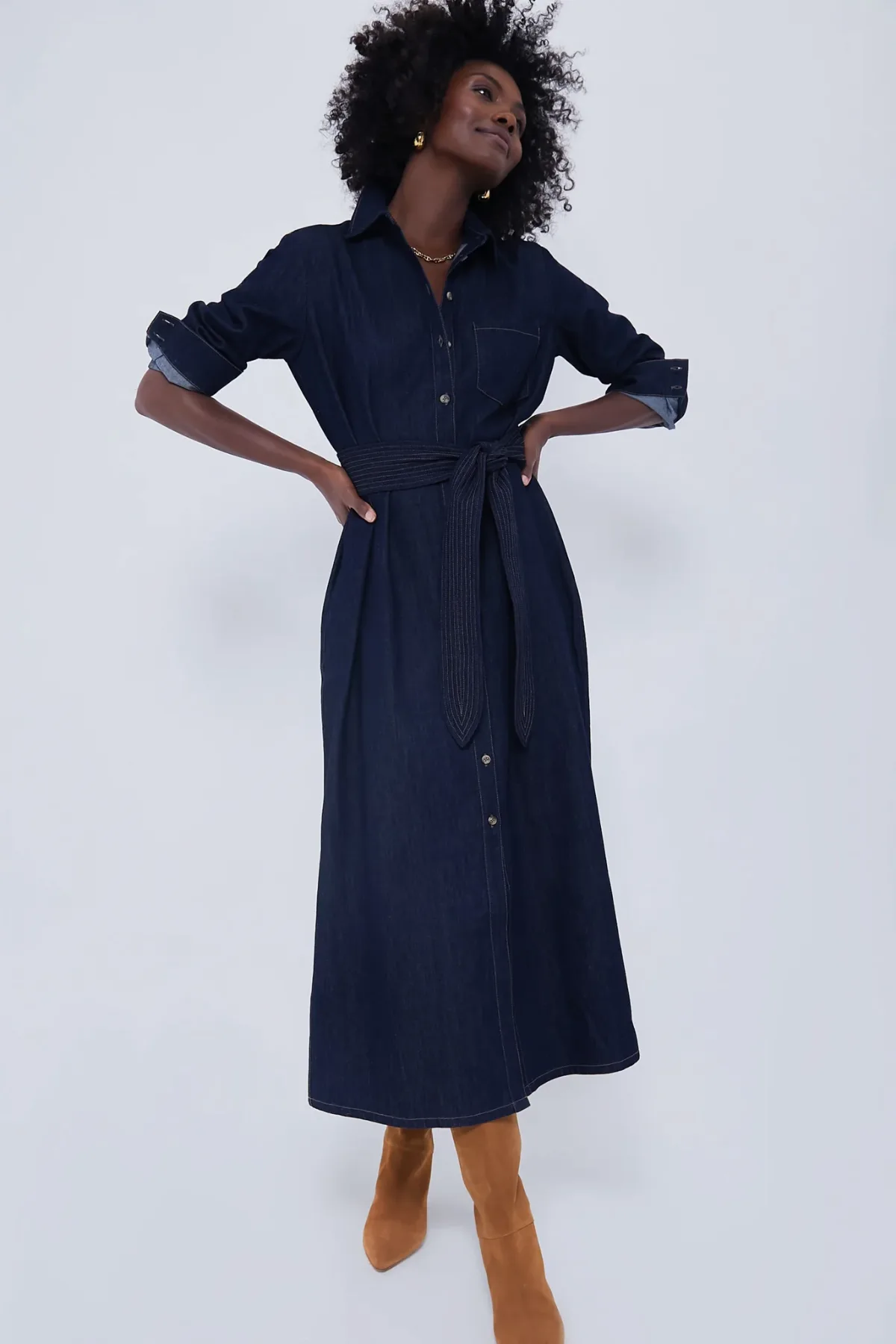 Denim Chessie Dress by Tuckernuck