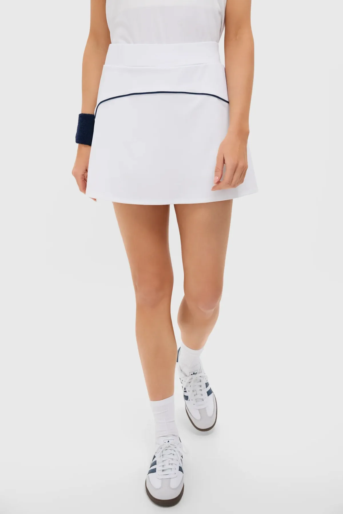 White Pleated Back 14 Inch Performance Jersey Mc Carthy Tennis Skirt by Tnuck Sport