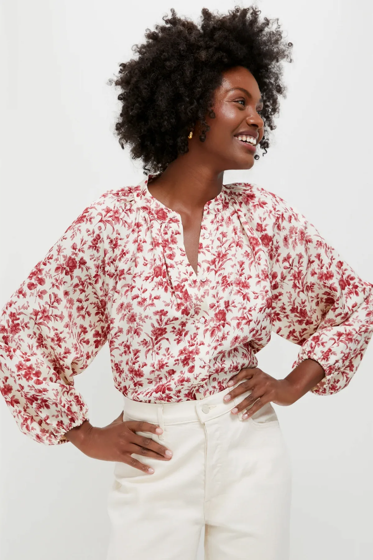 Pomegranate Bloom Sawyer Blouse by Tuckernuck
