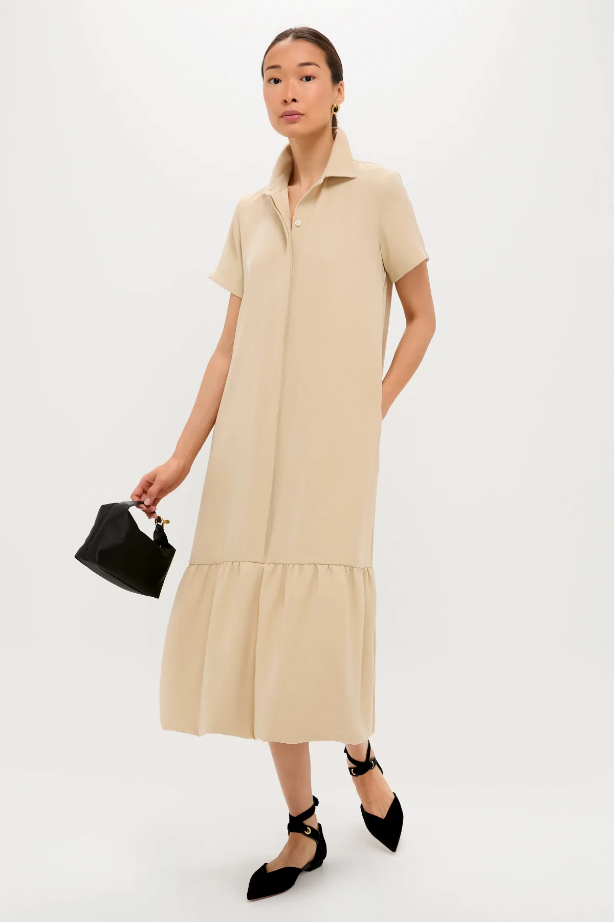 Gold Martine Bubble Maxi Dress by Tuckernuck
